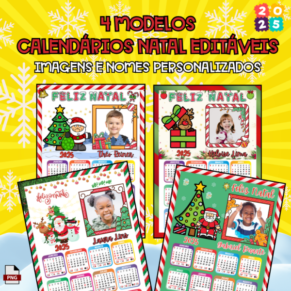 CALENDÁRIOS DE NATAL (EDITÁVEIS) - Imagem 2