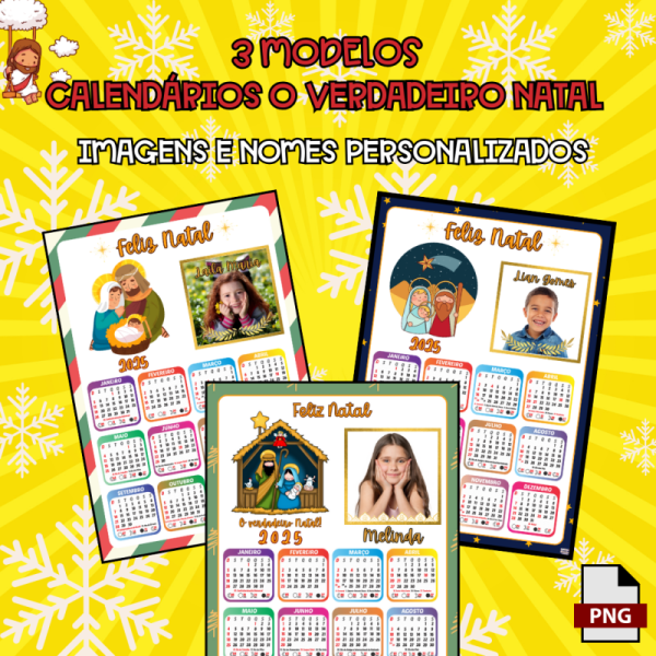 CALENDÁRIOS DE NATAL (EDITÁVEIS) - Imagem 3