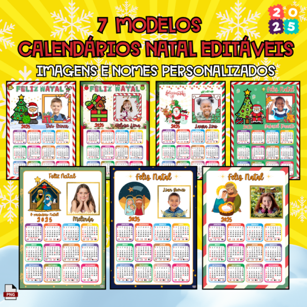 CALENDÁRIOS DE NATAL (EDITÁVEIS)
