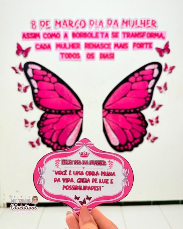 PAINEL ASAS BORBOLETA DIA DA MULHER - Imagem 2