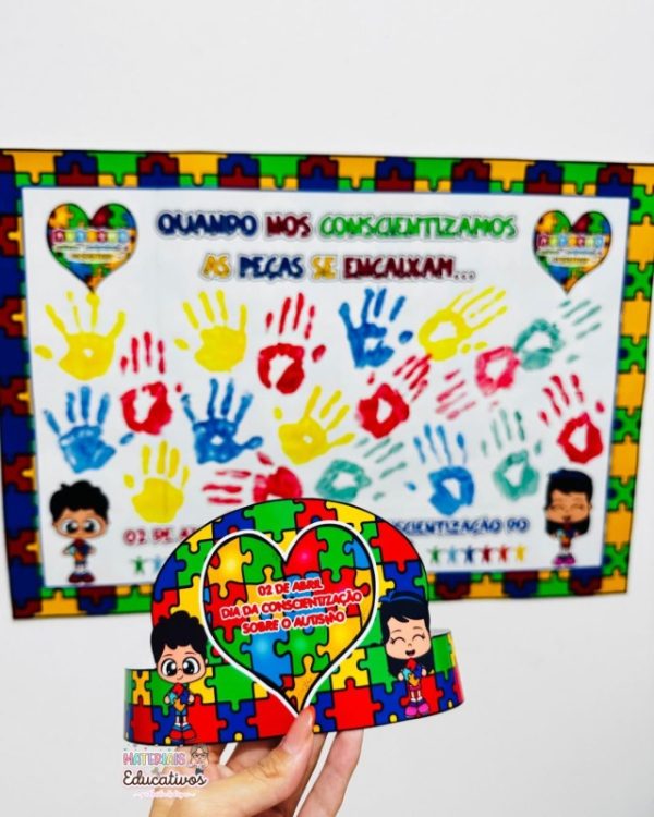 MURAL AUTISMO+COROA+BRACELETE - Imagem 3