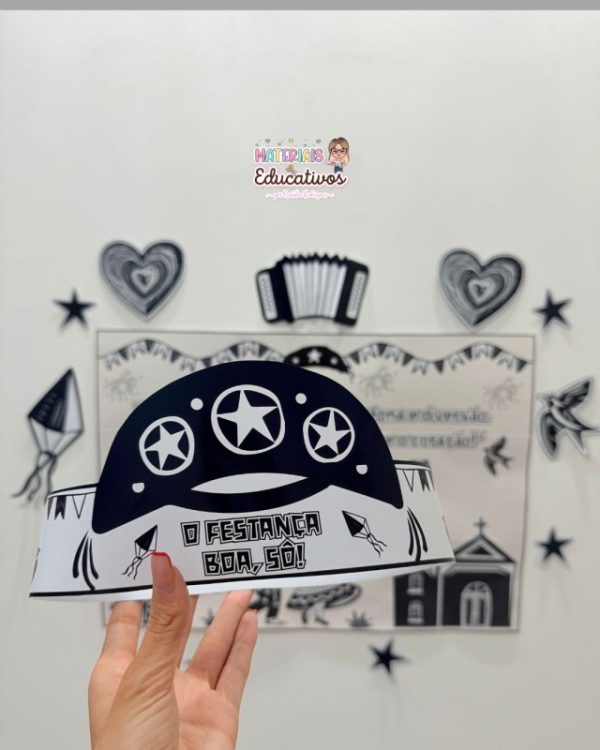 MURAL JUNINO EM XILOGRAVURA+COROA - Imagem 2