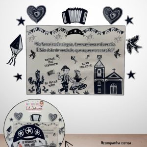 MURAL JUNINO EM XILOGRAVURA+COROA