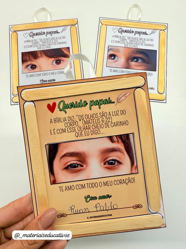 Cartão “Do Meu Olhar ao Teu Coração, Te Amo Papai”