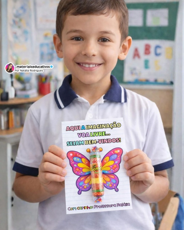 Cartão Borboleta – Volta às Aulas