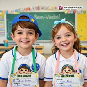 Crachá escolar que é puro charme e organização!