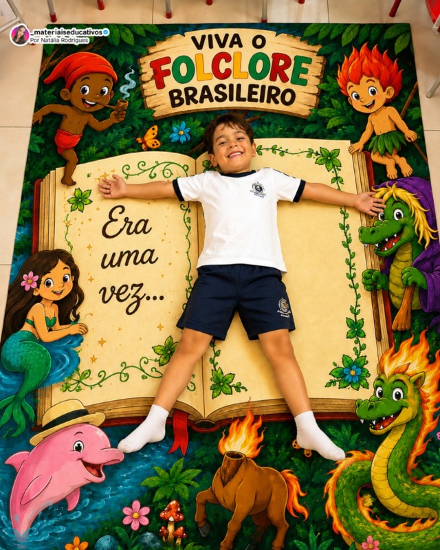 📚✨ Tapete Fotográfico – Folclore Brasileiro 🇧🇷🌿