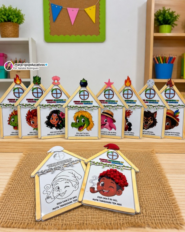 Atividade Folclore Educação Infantil | Casinha Interativa para Imprimir
