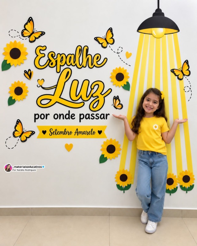 Painel Seja Luz Setembro Amarelo em PDF para Imprimir
